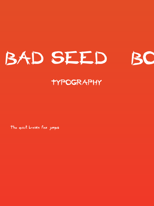 Bad Seed   Bold Poster