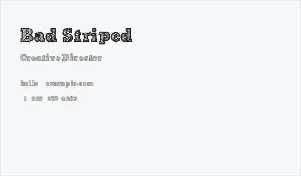 Bad Striped Business Card