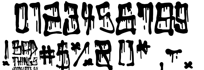 Bad Things Font OTHER CHARS