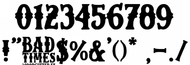 Bad Times Font OTHER CHARS