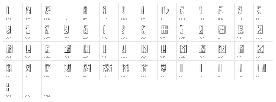 BadBaltimore Beveled Character Map
