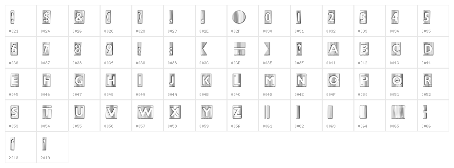 BadBaltimoreBeveled Character Map