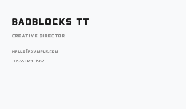 BadBlocks TT Business Card