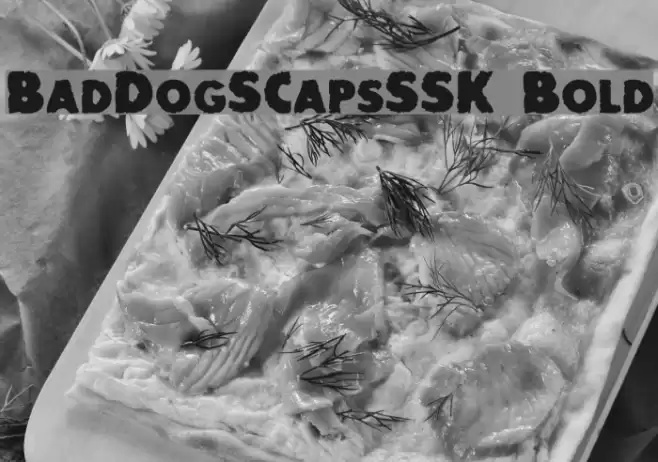 BadDogSCapsSSK Bold Шрифта examples