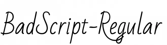 BadScript-Regular  नि: शुल्क फ़ॉन्ट्स डाउनलोड