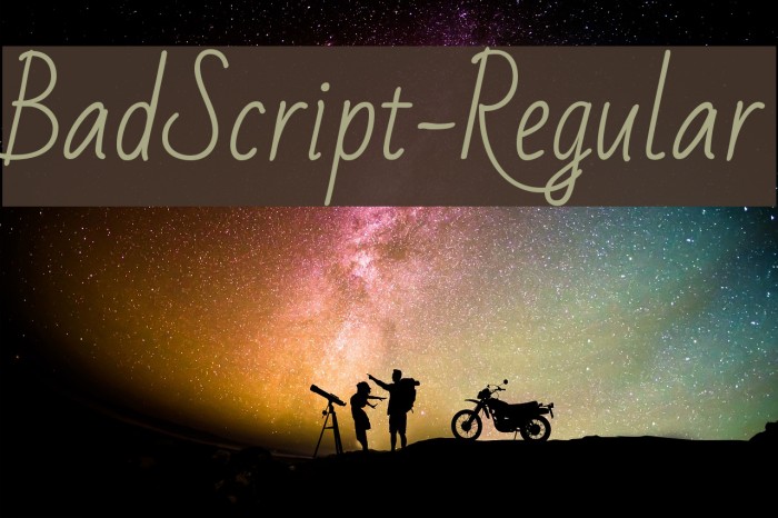 BadScript-Regular Font examples