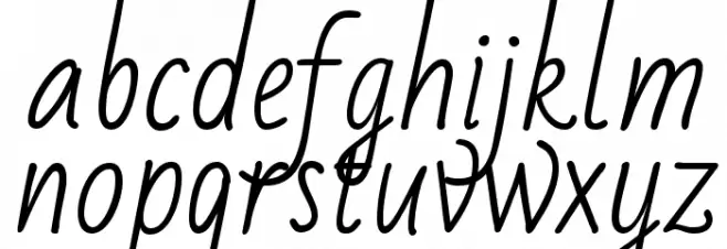 BadScript-Regular Caratteri MINUSCOLO