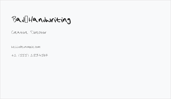 Bad_Handwriting Business Card