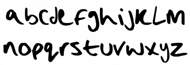 Bad_Handwriting Caratteri MINUSCOLO