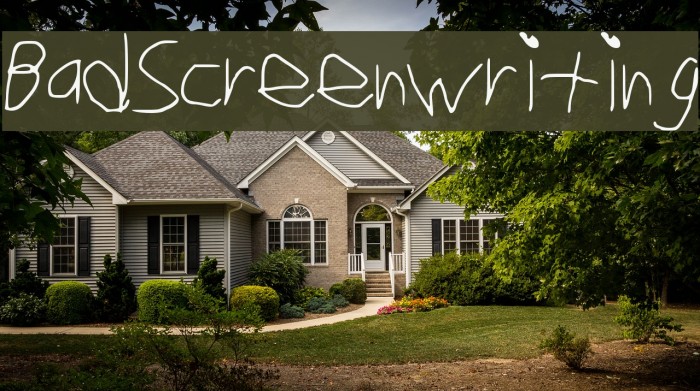 Bad_Screenwriting Font examples