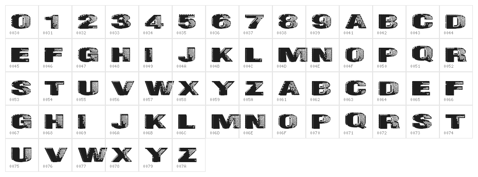 Badazzle Character Map