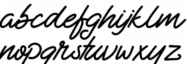 Badbad Script Schriftart Kleinbuchstaben