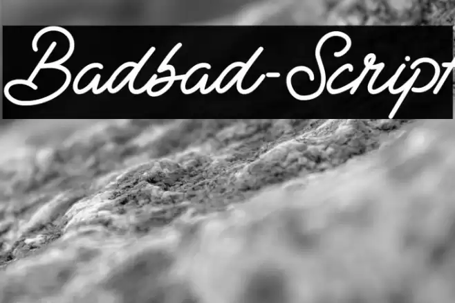 Badbad-Script Font examples