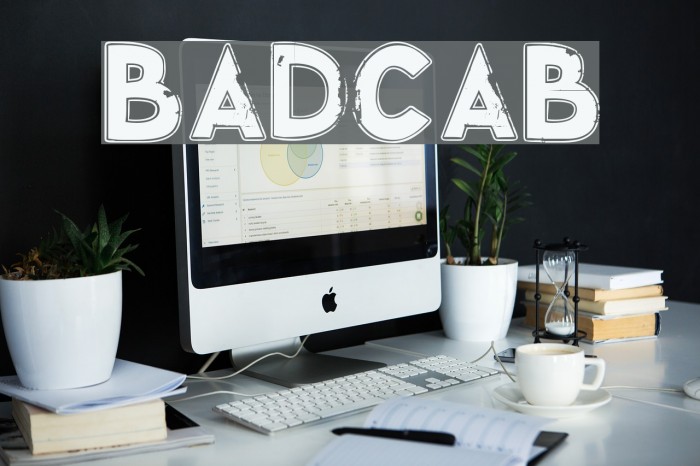 Badcab Font examples