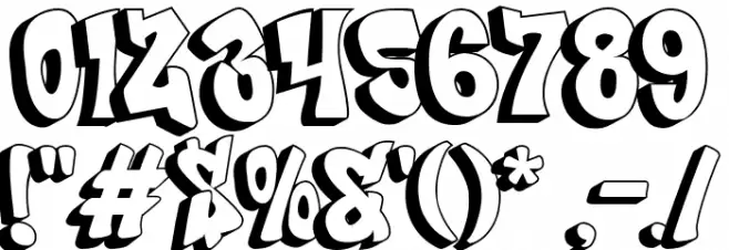 Bade Hoper shadow Font OTHER CHARS