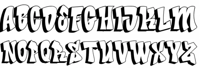 Bade Hoper shadow Font UPPERCASE