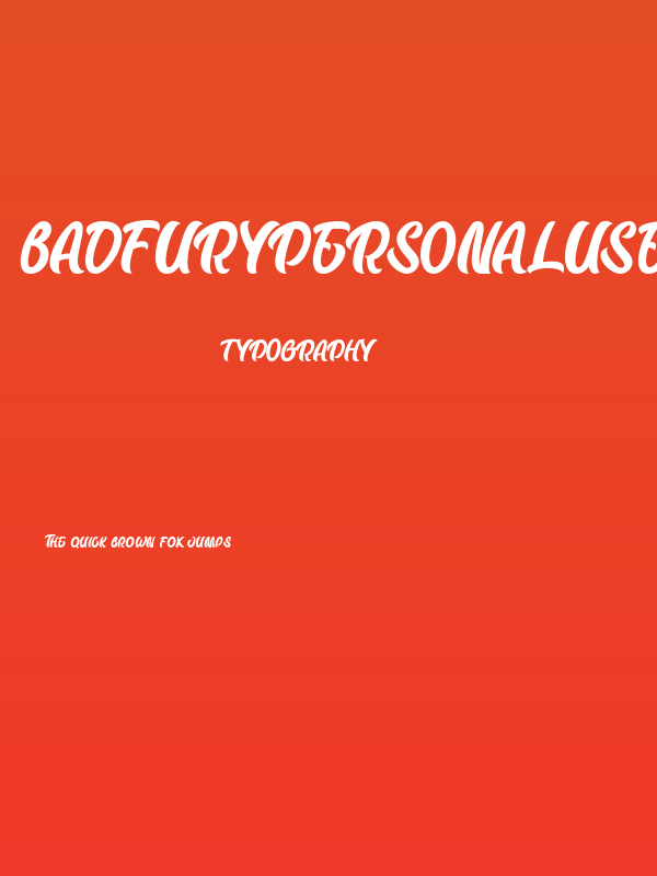 BadfuryPersonalUseOnly-Regular Poster