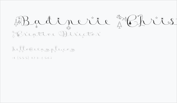 Badinerie Christmas Business Card