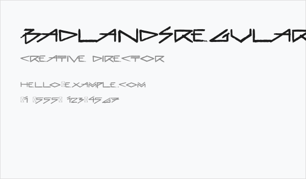 BadlandsRegular Business Card