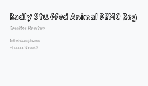 Badly Stuffed Animal DEMO Reg Business Card