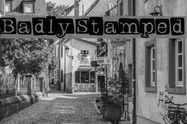 BadlyStamped Font examples