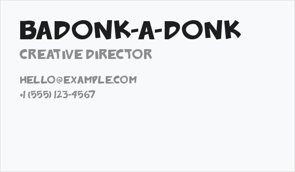 Badonk-a-donk Business Card