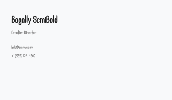 Bagally SemiBold Business Card