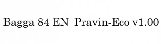 Bagga 84 EN  Pravin-Eco v1.00  Frei Schriftart Herunterladen