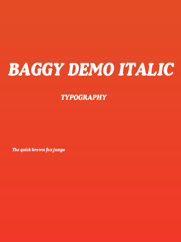 Baggy DEMO Italic Poster