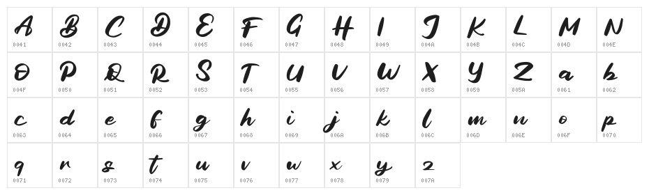 Bagide FREE Character Map