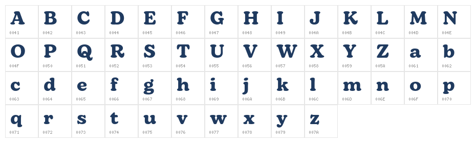 Bagio Demo Semi Bold Character Map