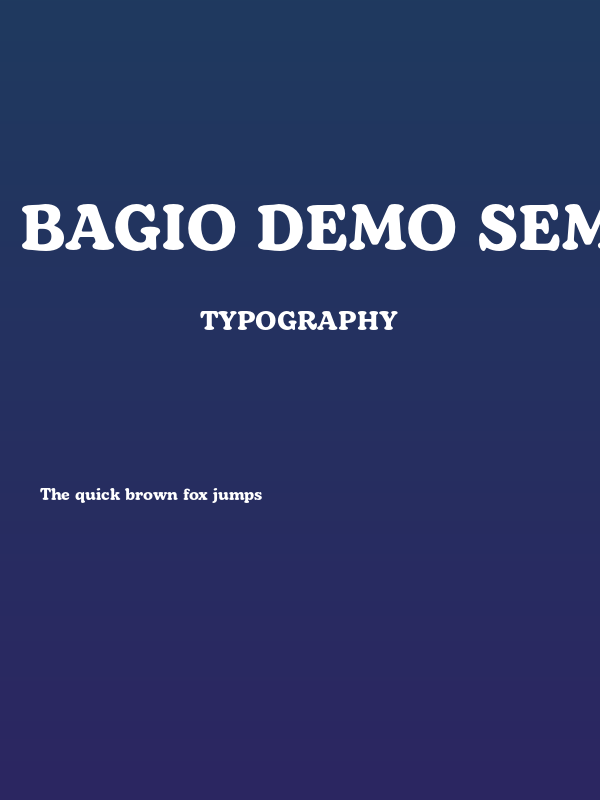 Bagio Demo Semi Bold Poster