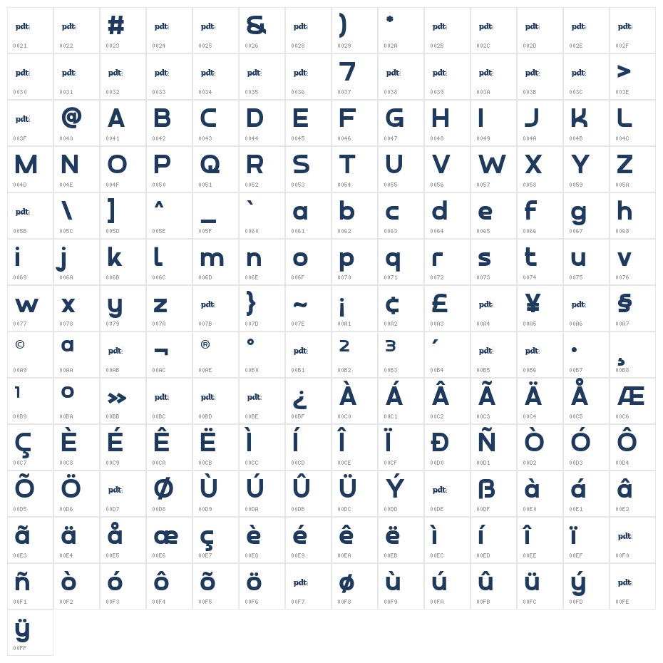 Bagipay Trial Regular Character Map