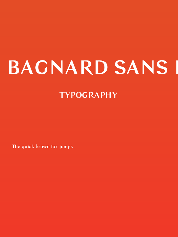 Bagnard Sans Regular Regular Poster