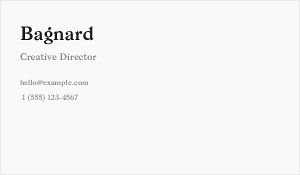 Bagnard Business Card