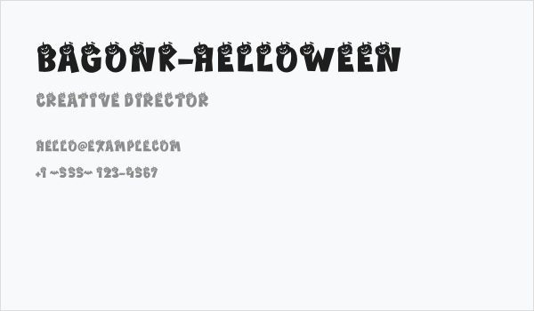 Bagonk-Helloween Business Card