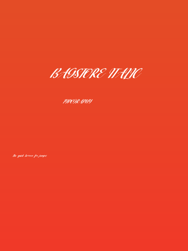 Bagstore Italic Poster