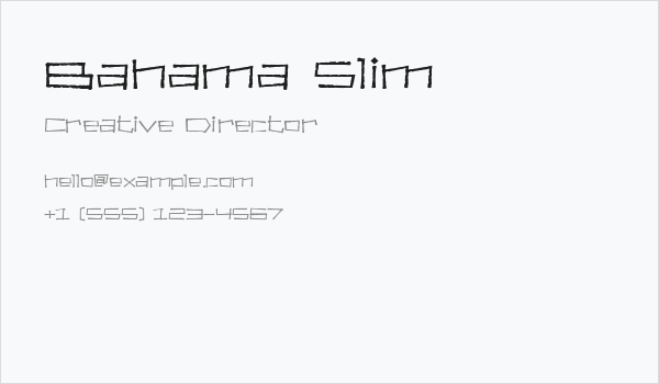 Bahama Slim Business Card