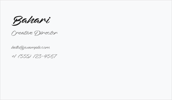 Bahari Business Card