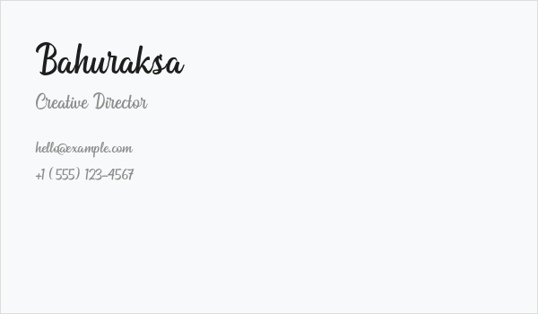 Bahuraksa Business Card