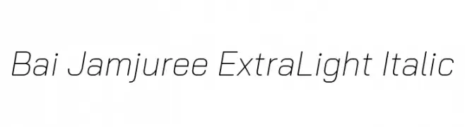 Bai Jamjuree ExtraLight Italic  Frei Schriftart Herunterladen
