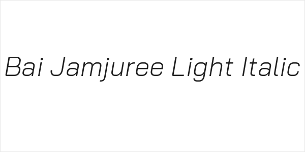 Bai Jamjuree Light Italic Logo