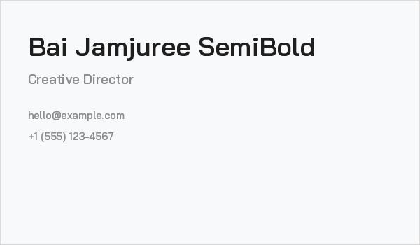 Bai Jamjuree SemiBold Business Card