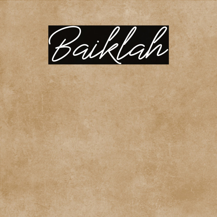 Baiklah Example 1