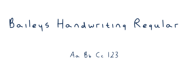 Baileys Handwriting Regular Font Preview