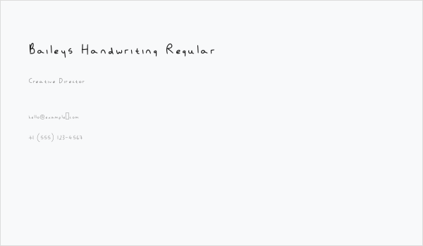 Baileys Handwriting Regular Business Card