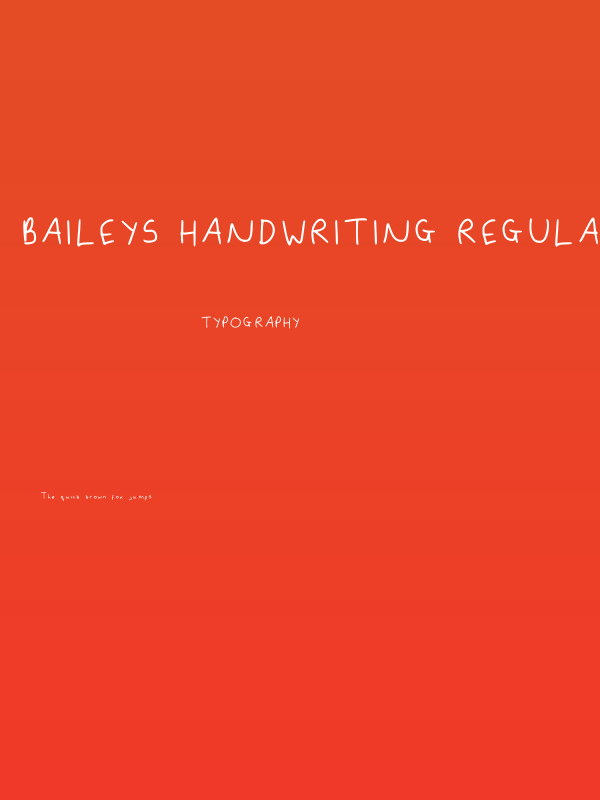 Baileys Handwriting Regular Poster
