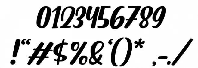 Baimbo Italic Font OTHER CHARS