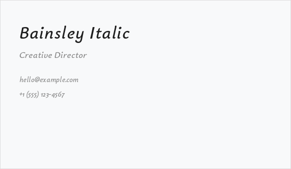 Bainsley Italic Business Card