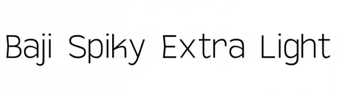 Baji Spiky Extra Light  font caratteri gratis